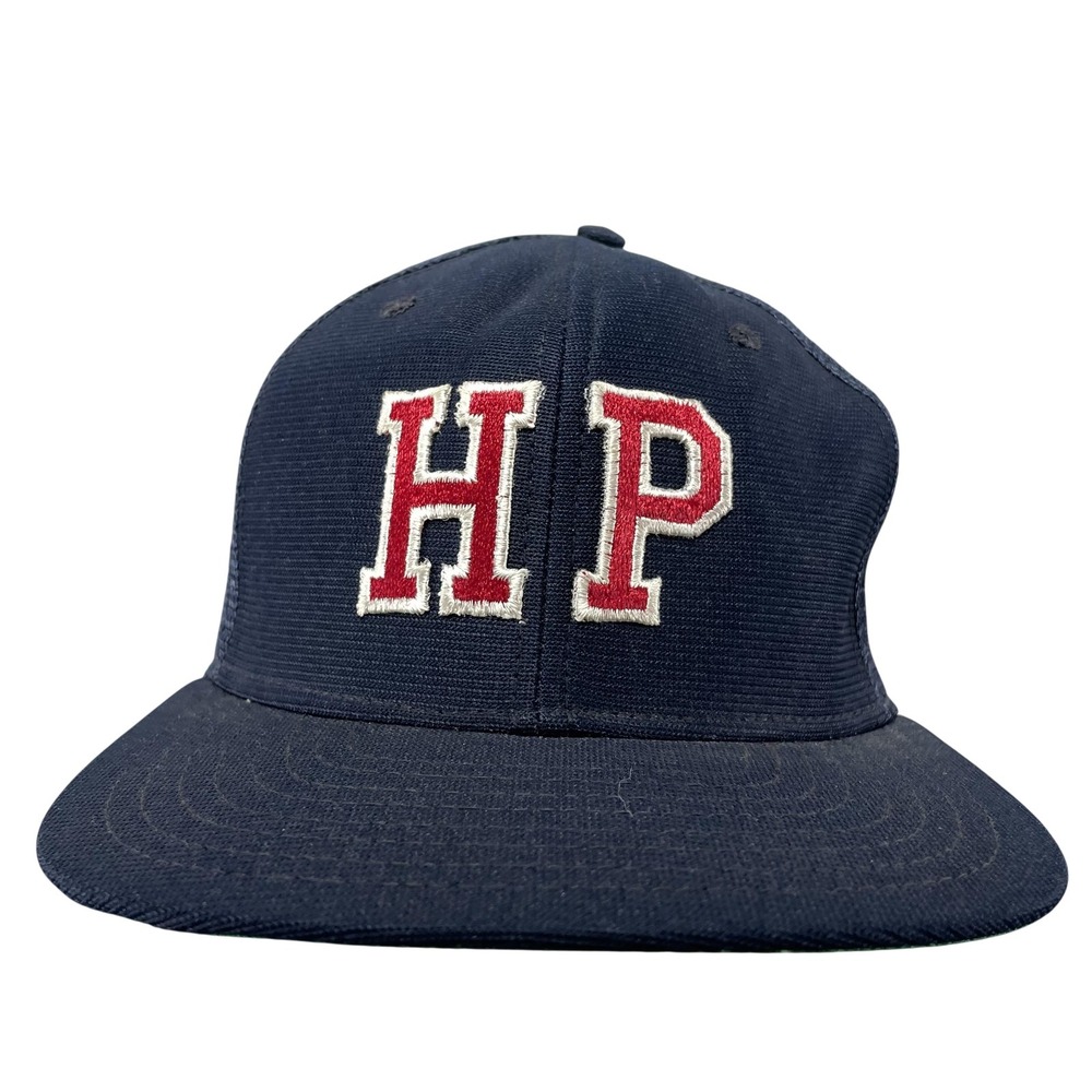 Vintage New Era HP Hat Cap Snap Back One Size Mens Blue Mesh Trucker Patch